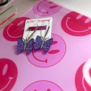 Betsey Johnson Butterfly Earrings nwt